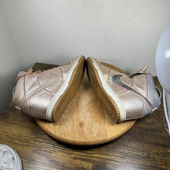 Nike Dunk Sky Hi Shoes Womens Size 8.5 Pink Metallic Snakeskin Wedge 644411-900 - Picture 7 of 8